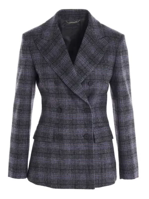 Alberta Ferretti Checked Double-Breasted Blazer