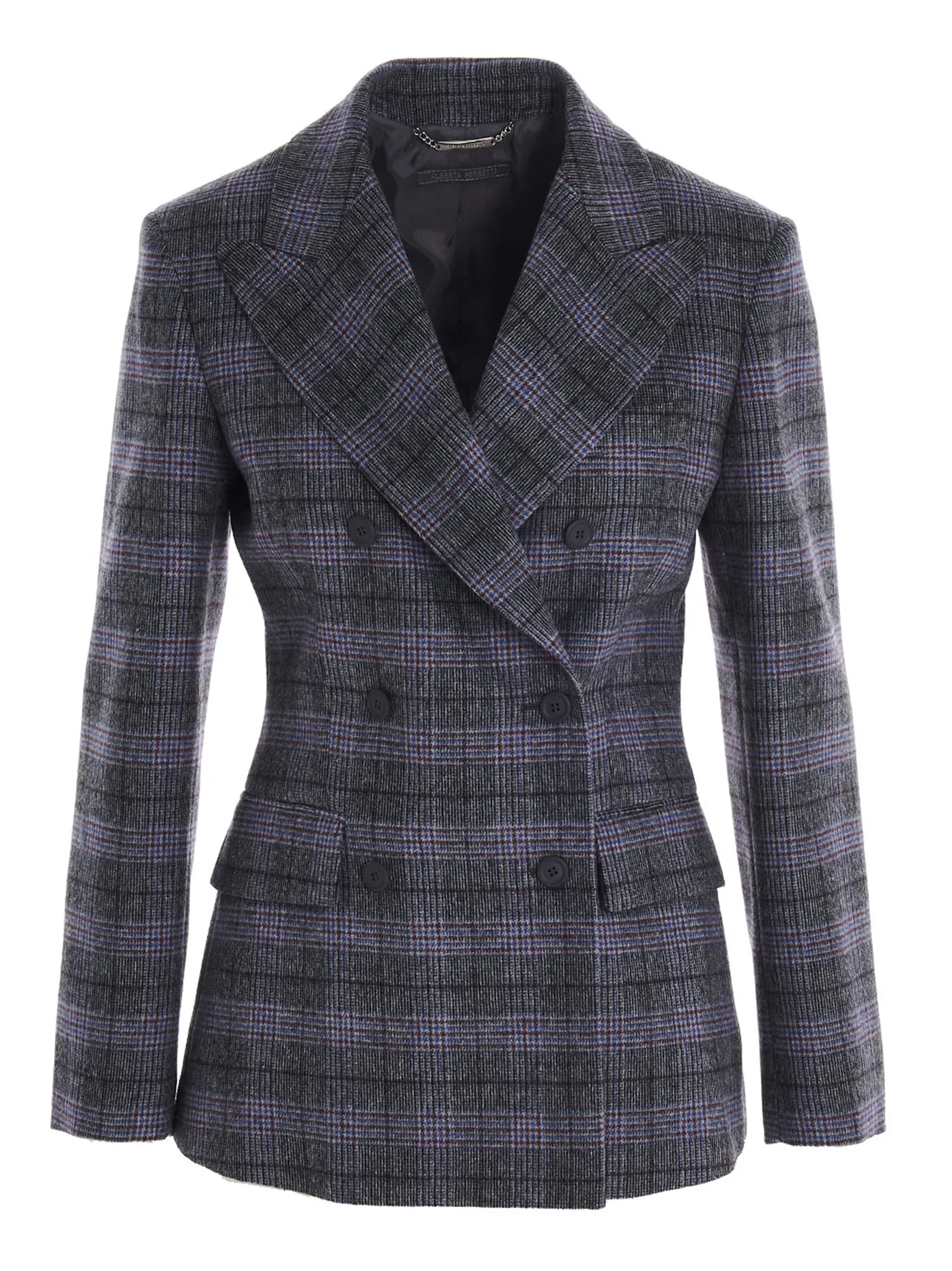 Alberta Ferretti Checked Double-Breasted Blazer