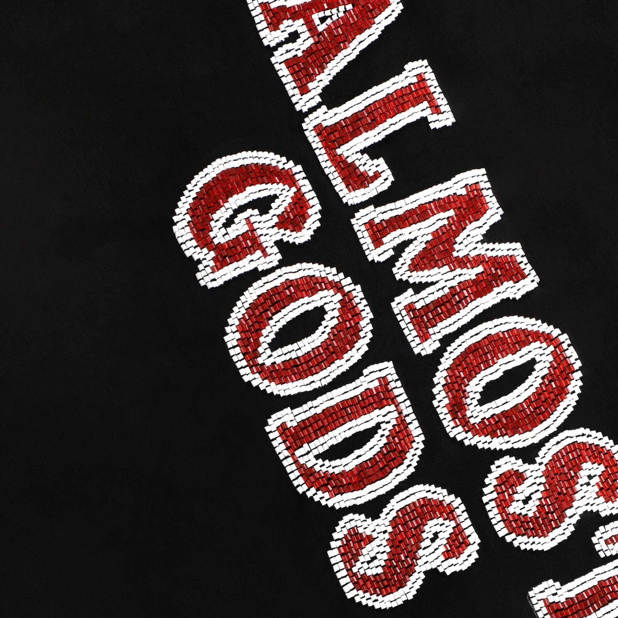 ALMOST GODS | HAND EMBROIDERED KARDANA LOGO HOODIE { BLACK