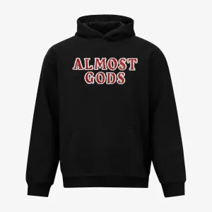 ALMOST GODS | HAND EMBROIDERED KARDANA LOGO HOODIE { BLACK