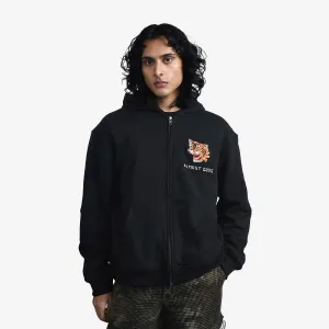 ALMOST GODS | HAND EMBROIDERED SAIGON ZIP HOODIE { BLACK