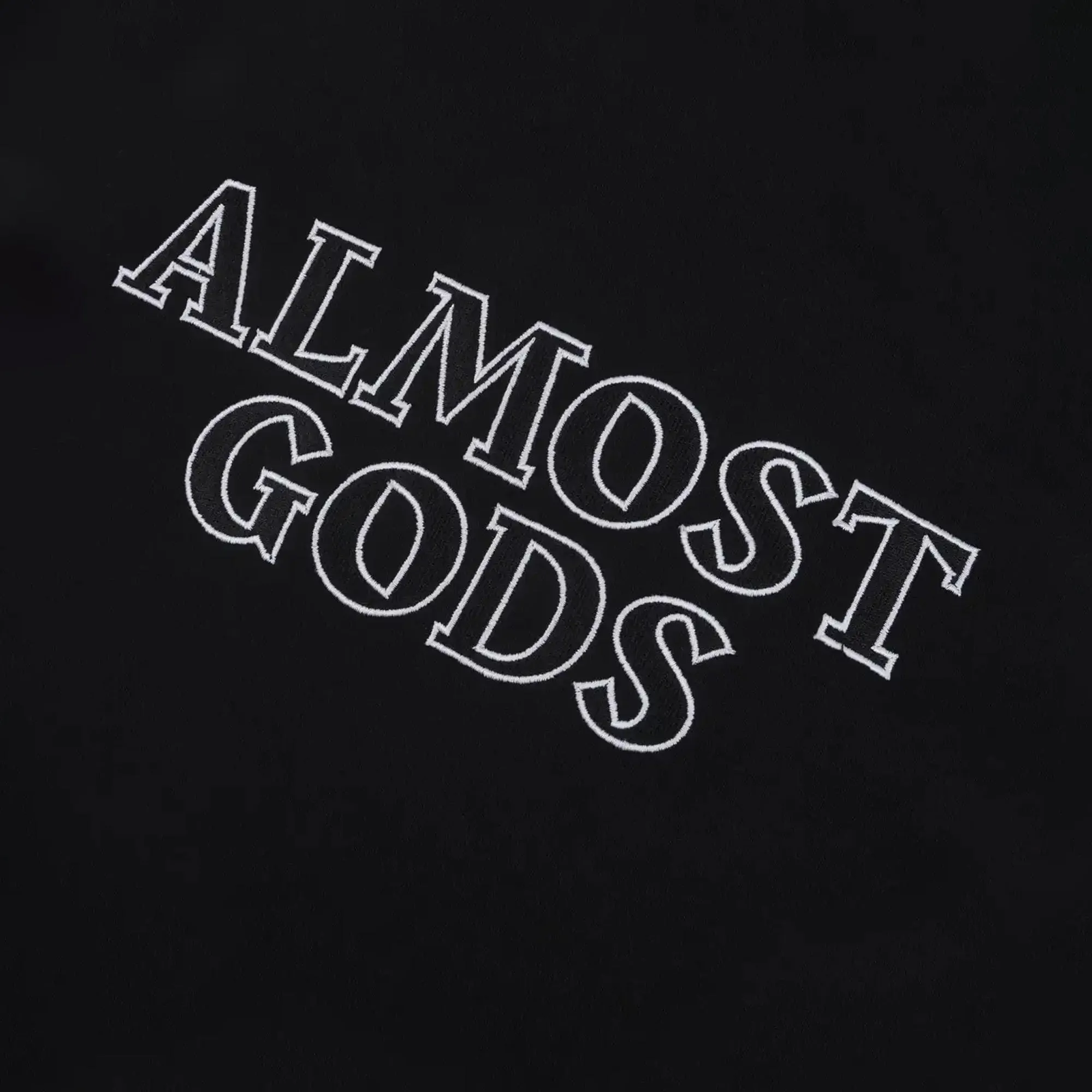 ALMOST GODS | LOGO PANEL HOODIE IN BLACK AND WHITE { BLACK/WHITE
