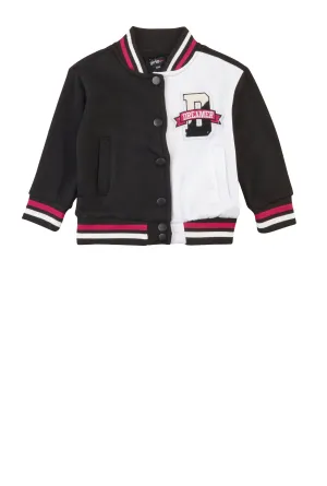 Baby Girls 0-24M Bear Chenille Graphic Varsity Jacket