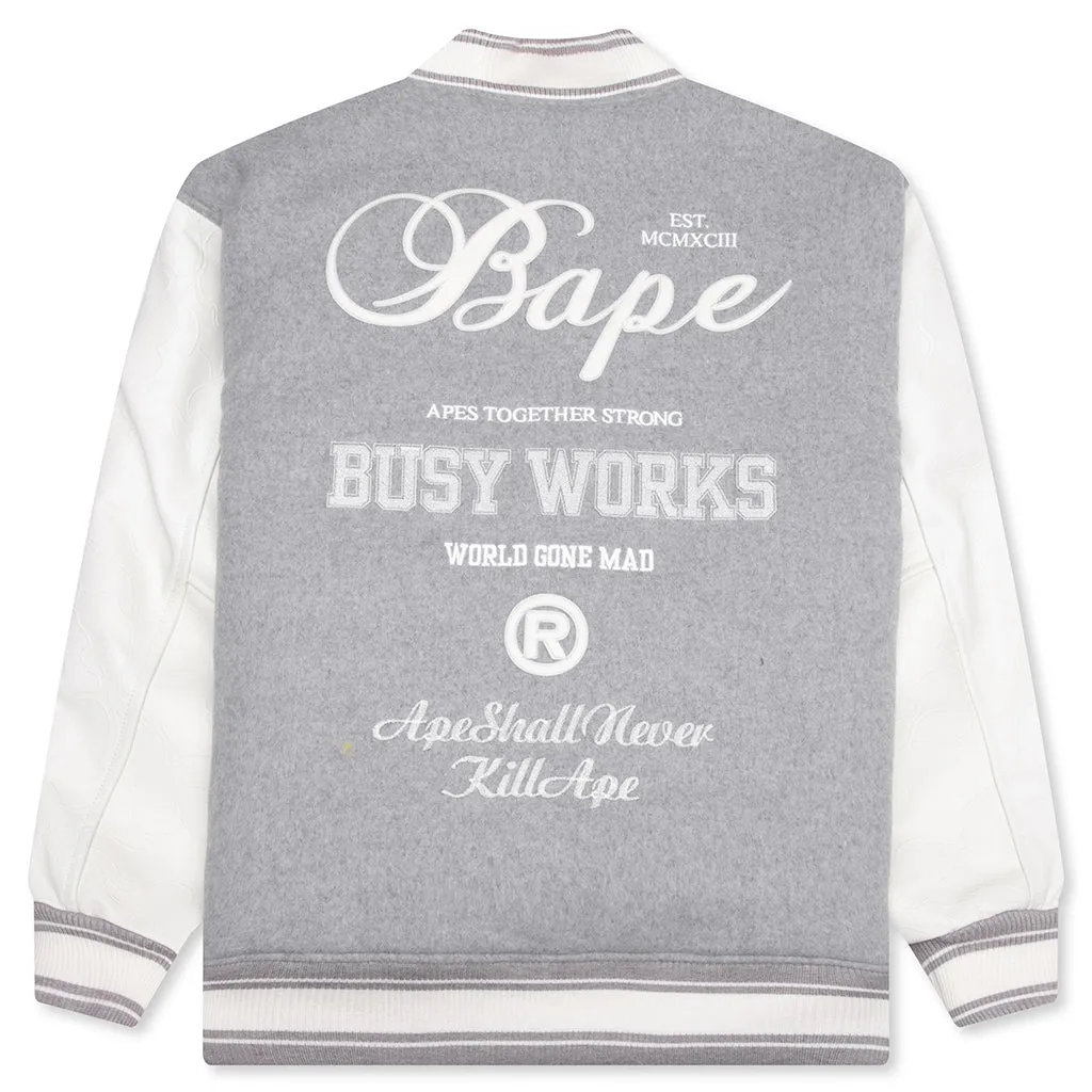 Bape Varsity Jacket - Grey