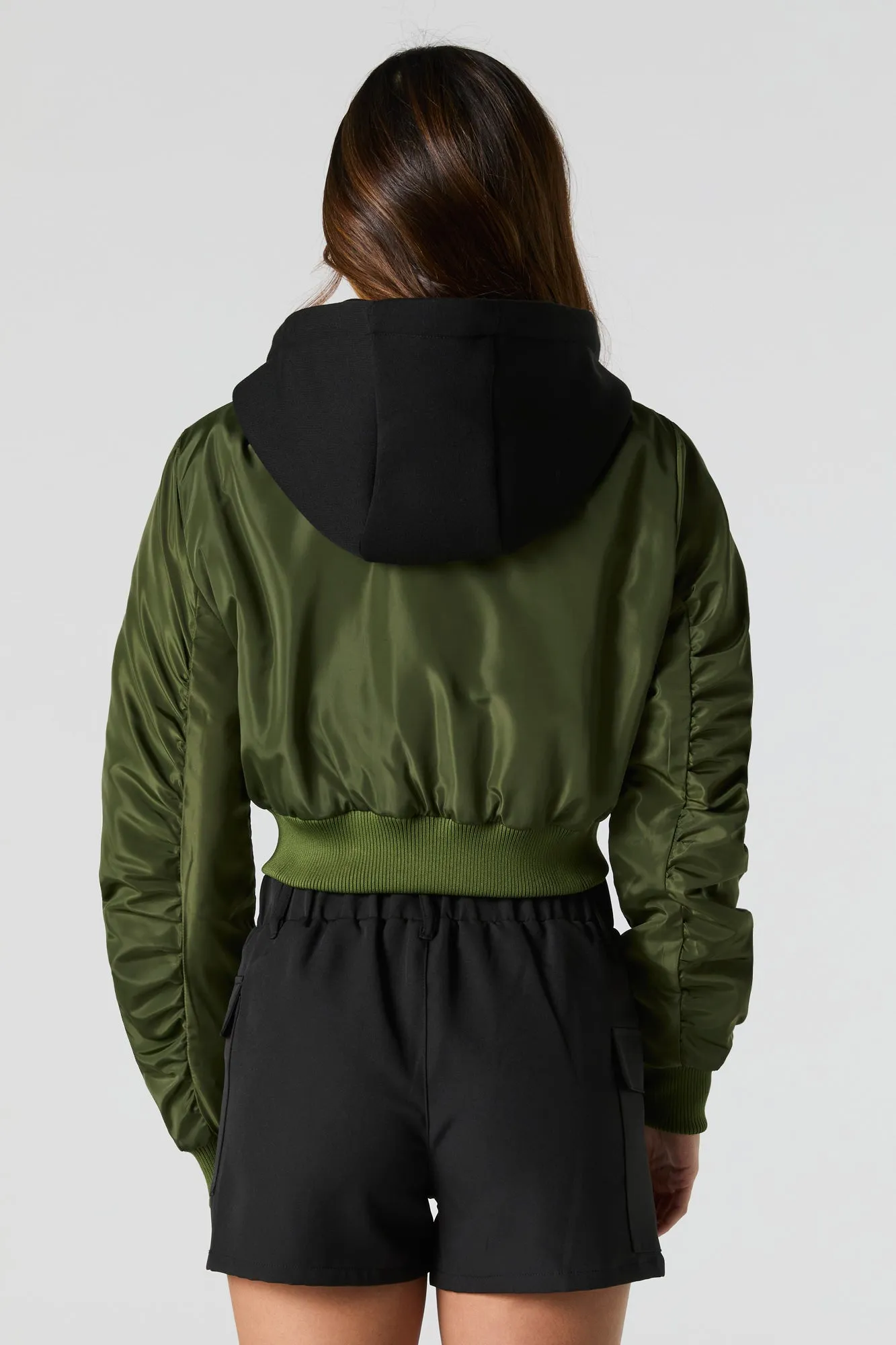 Blouson aviateur court en nylon