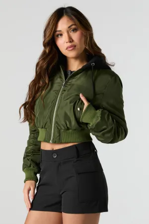 Blouson aviateur court en nylon