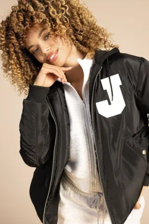 Blouson aviateur en motif brodé Lettre en chenille