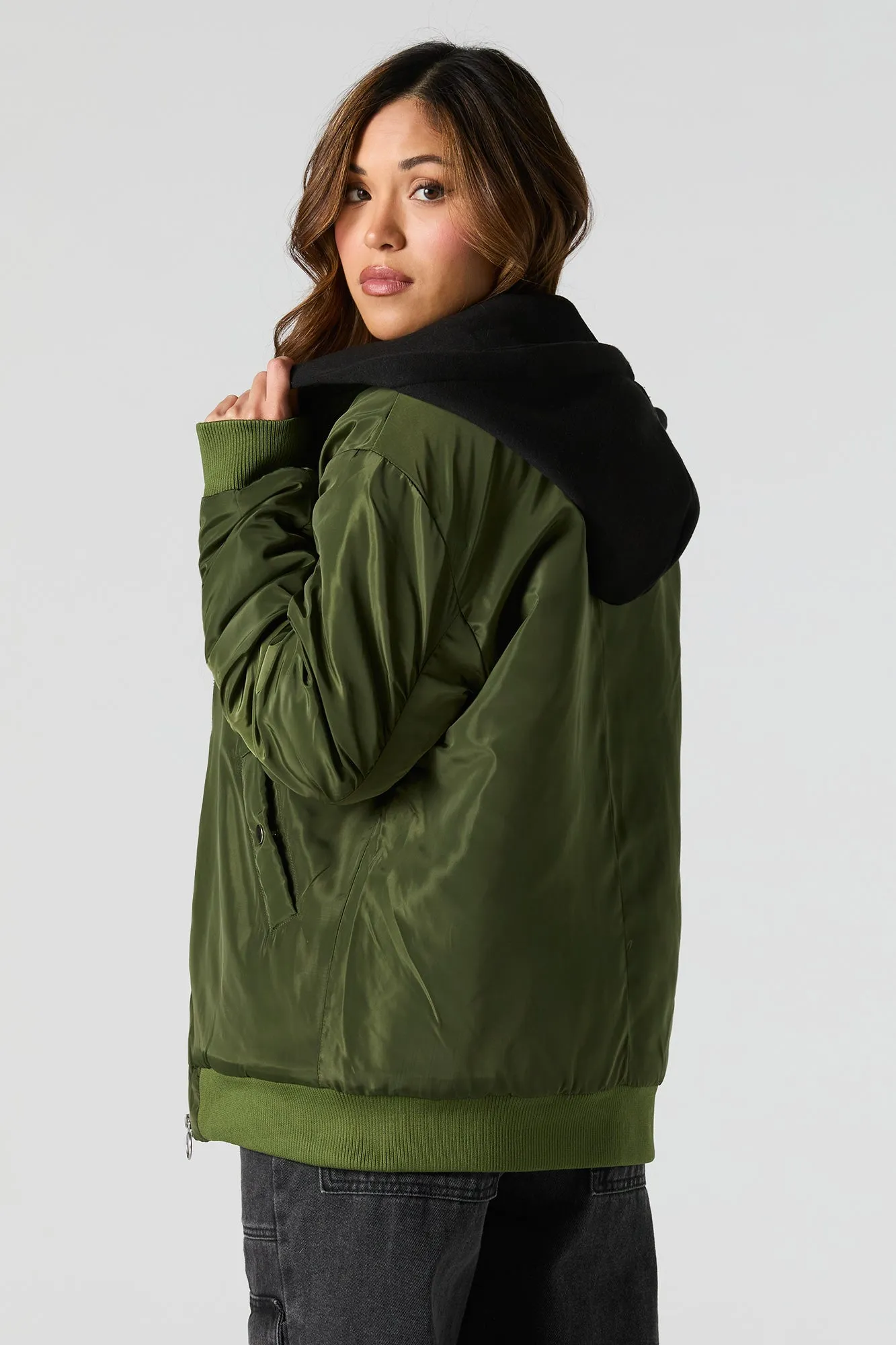 Blouson aviateur en motif brodé Lettre en chenille
