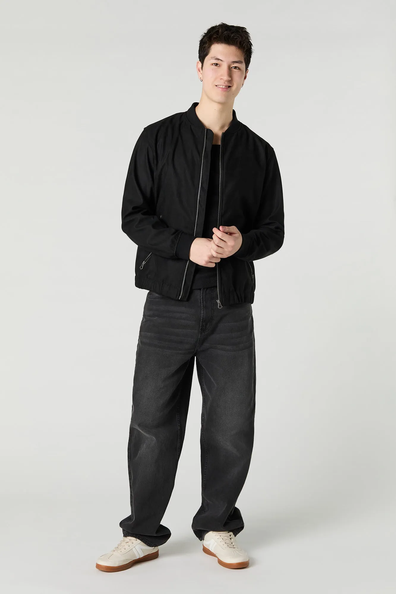 Blouson aviateur en similisuède