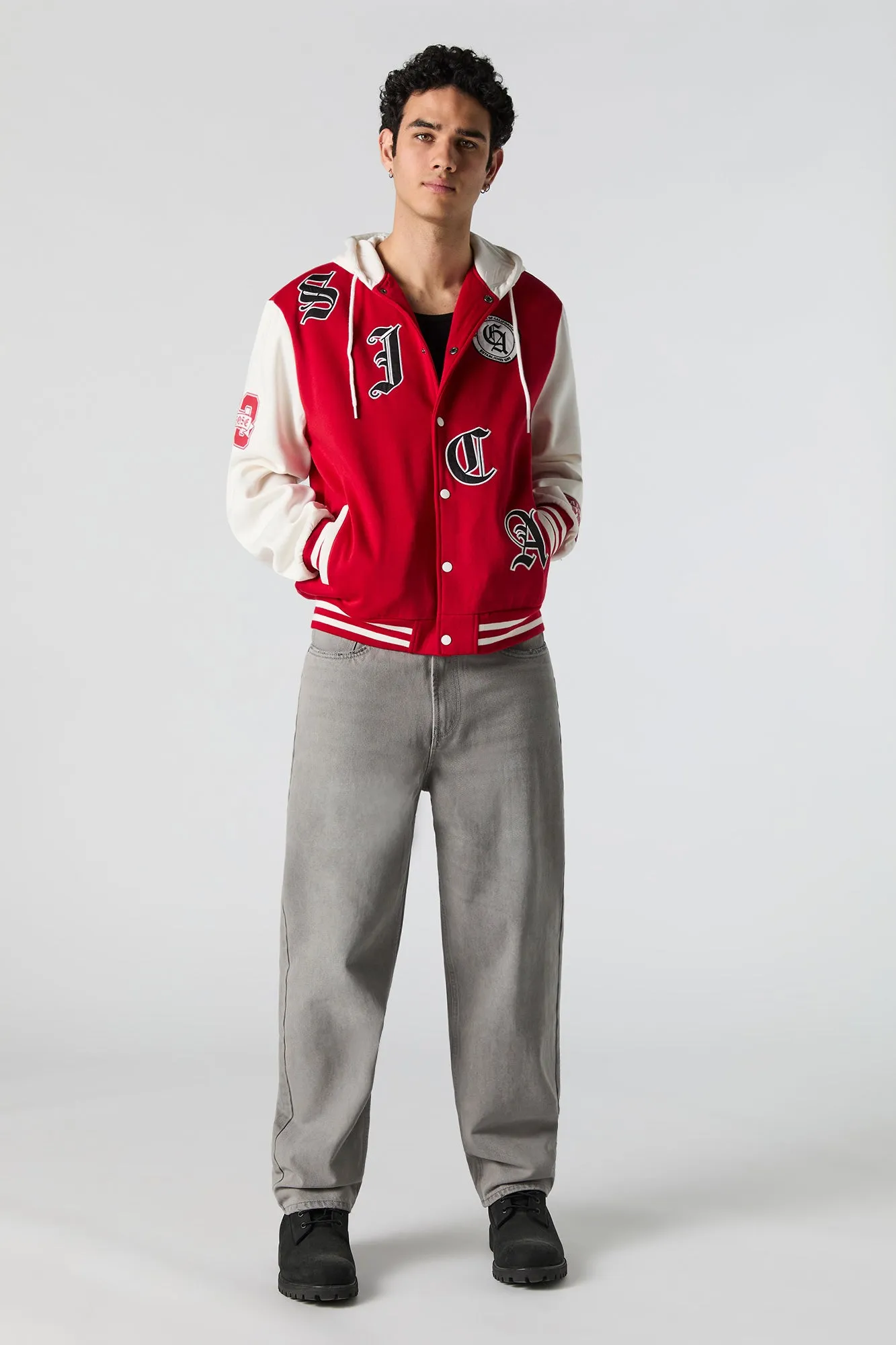 Blouson collégien à broderie en chenille de sergé SJCA