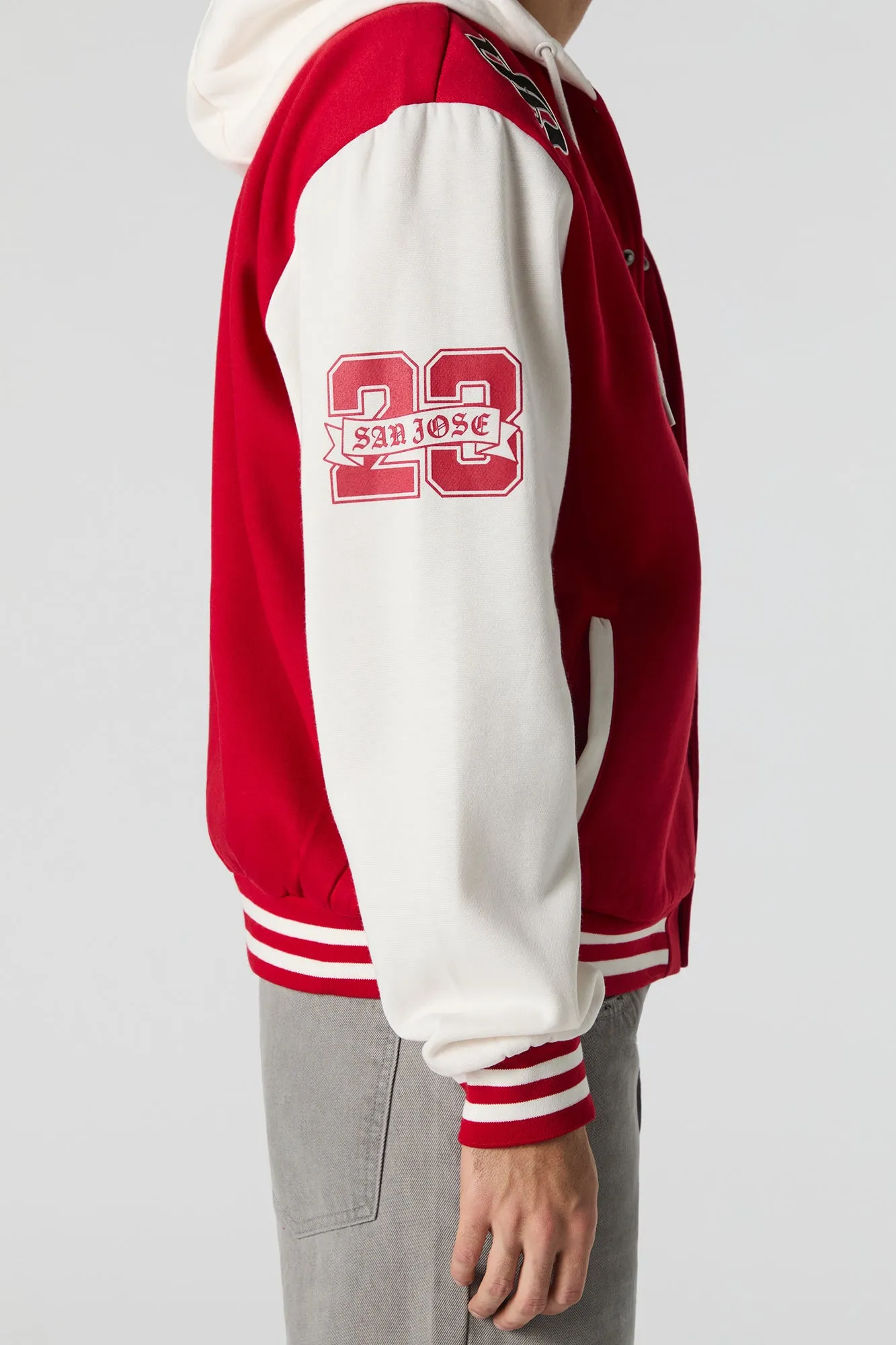 Blouson collégien à broderie en chenille de sergé SJCA
