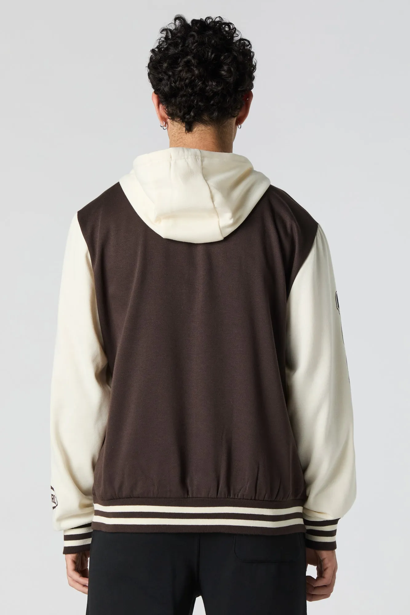 Blouson collégien à broderie en chenille Hombres