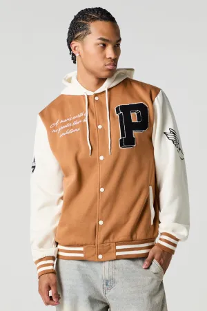 Blouson collégien à broderie en chenille P