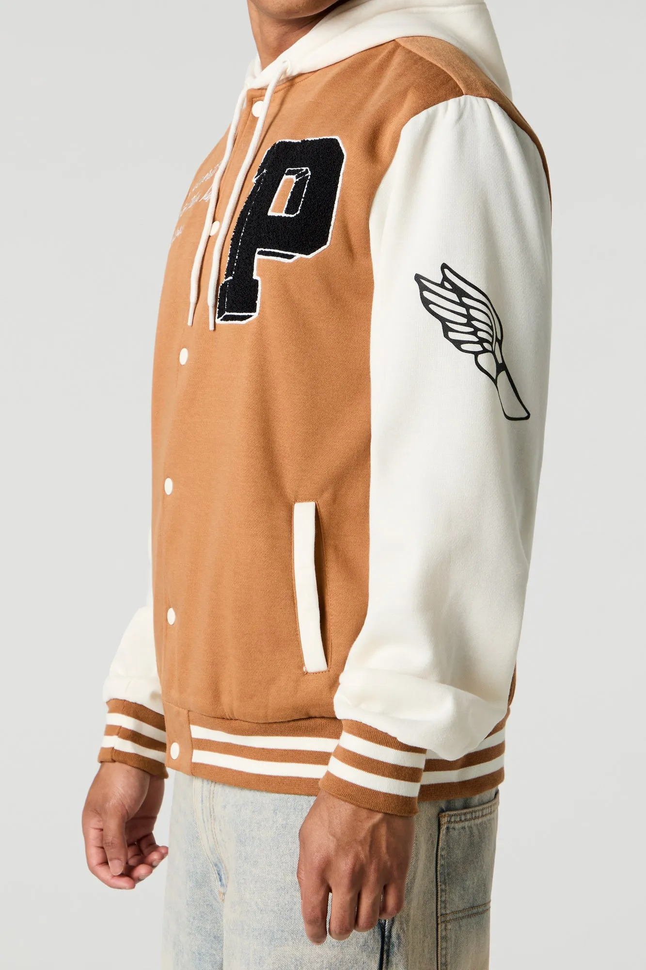 Blouson collégien à broderie en chenille P
