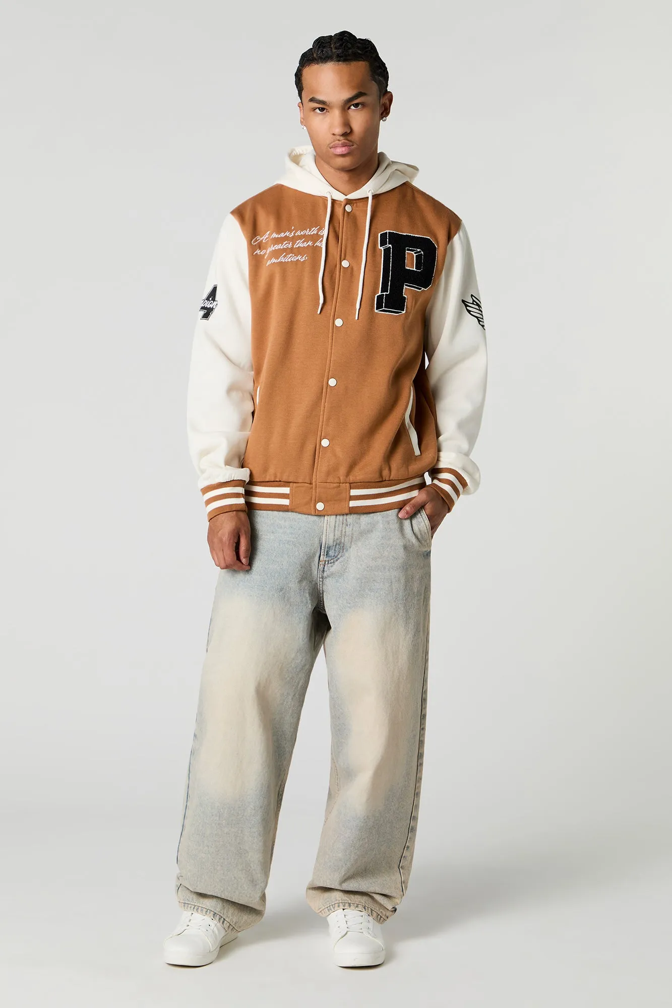Blouson collégien à broderie en chenille P