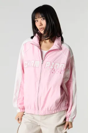 Blouson sport avec motif brodé et fermeture à glissière