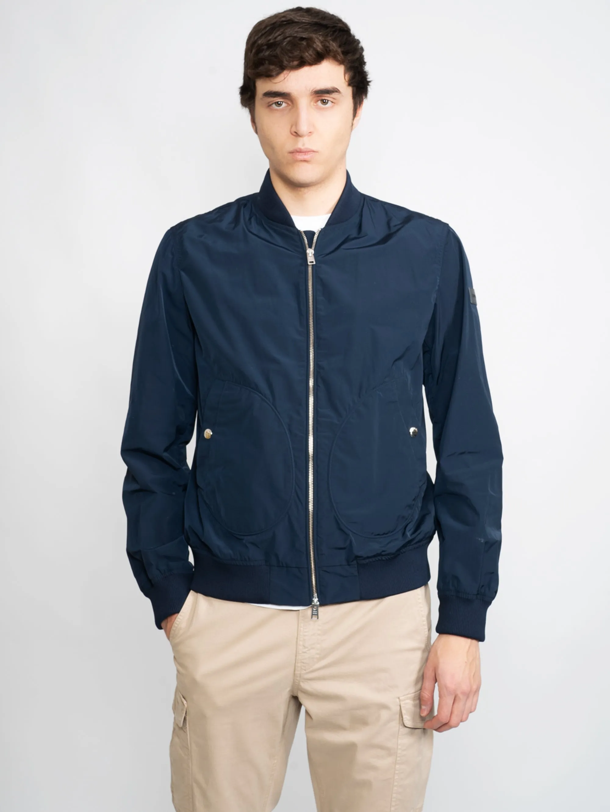 Bomber in Blue Fabric