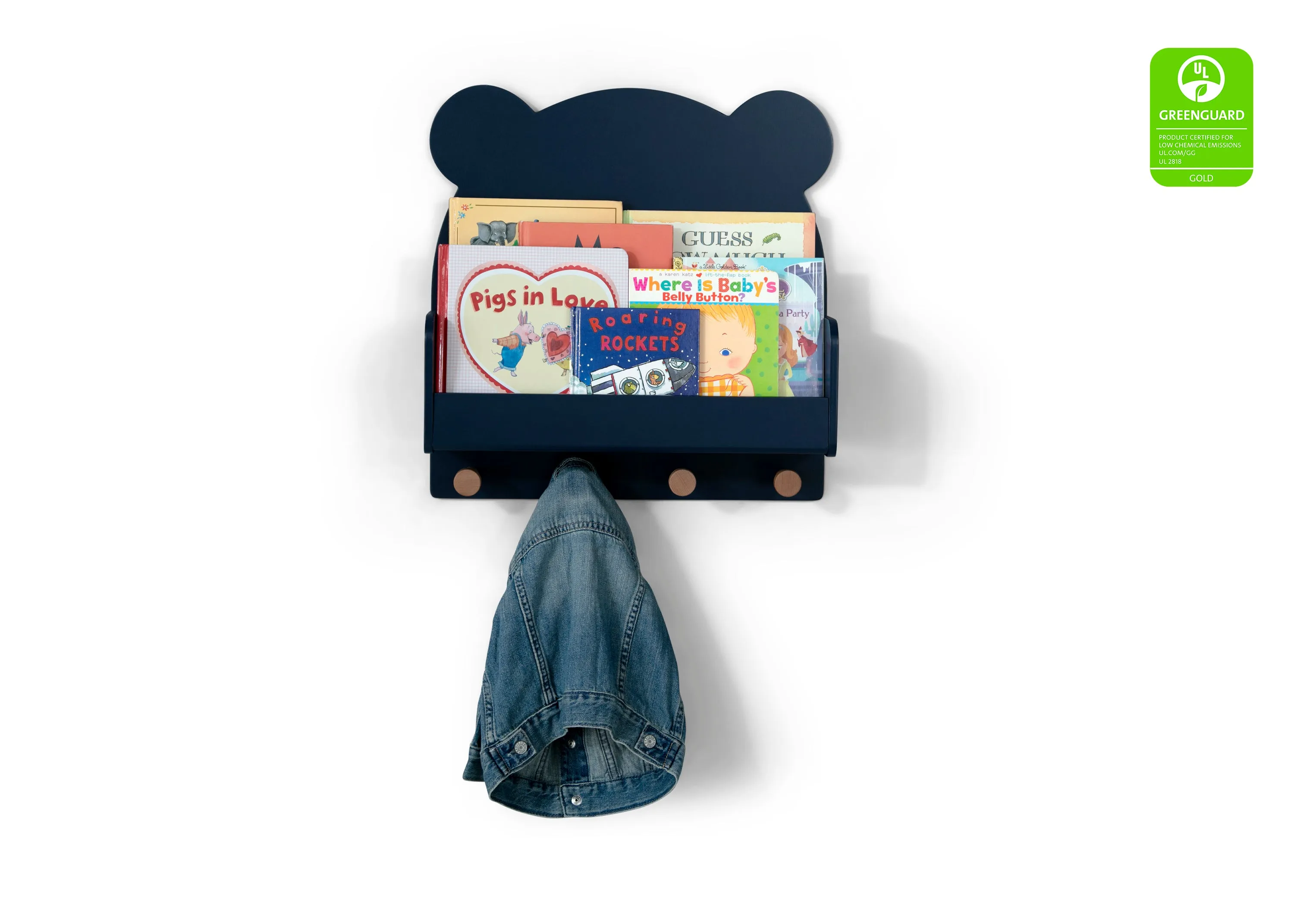 Brannan Bear Wall Shelf with 4 Hooks