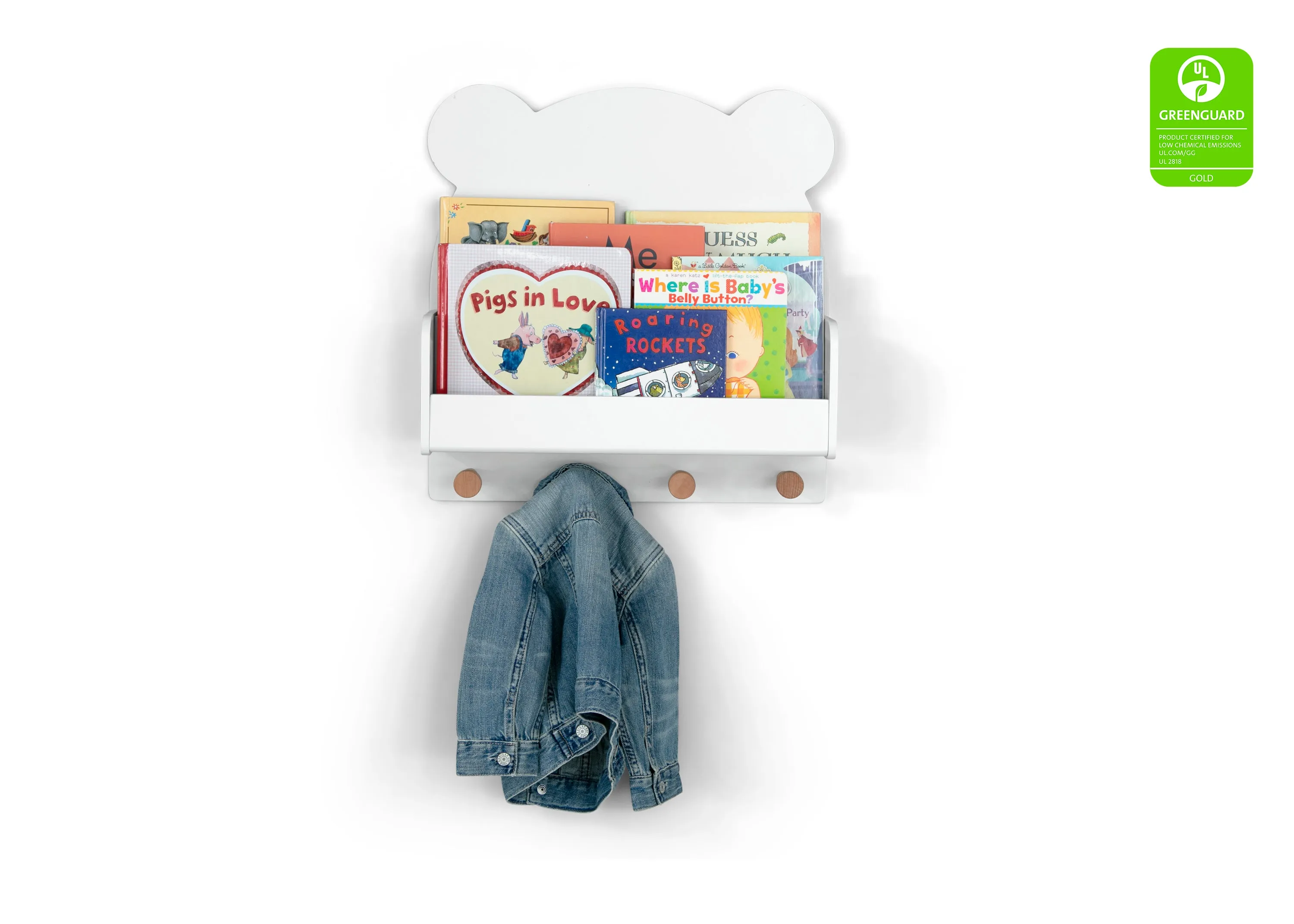 Brannan Bear Wall Shelf with 4 Hooks