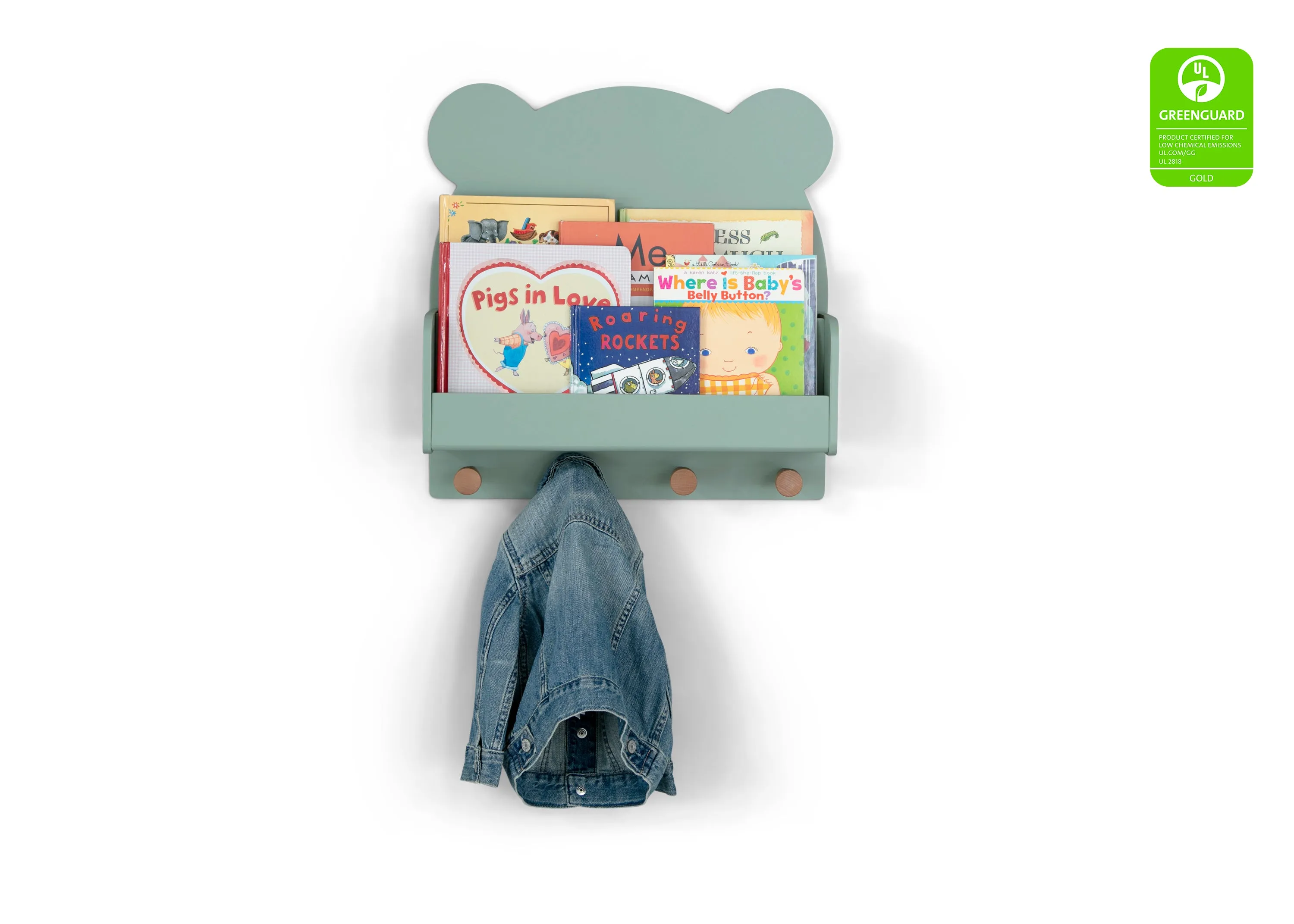 Brannan Bear Wall Shelf with 4 Hooks