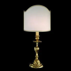 Brass Table Light With White Venetian-Style Shade