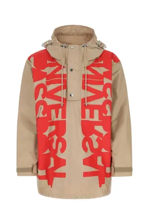 Burberry Logo Printed Drawstring Long-Sleeved Jacket