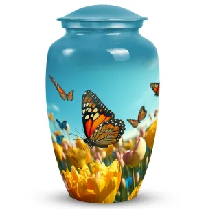 Butterflies Fly In A Meadow Funeral Urns Size 10inch