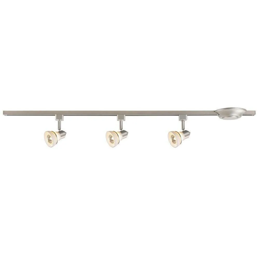 CE 38624 Three Light Linear Line Voltage Track Kit in Brushed Steel Finish