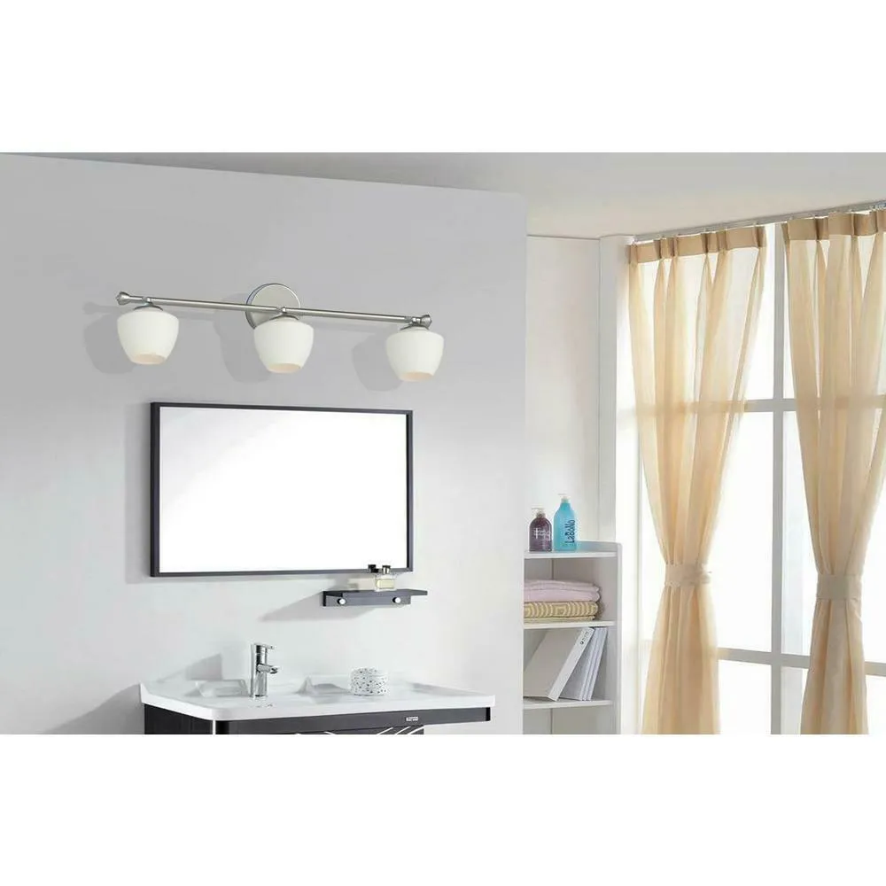 CE 38688 Three Light LED Directional Linear Semi Flush Ceiling Track Fixture in Brushed Nickel Finish