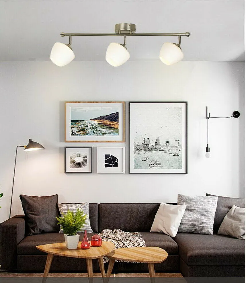 CE 38688 Three Light LED Directional Linear Semi Flush Ceiling Track Fixture in Brushed Nickel Finish