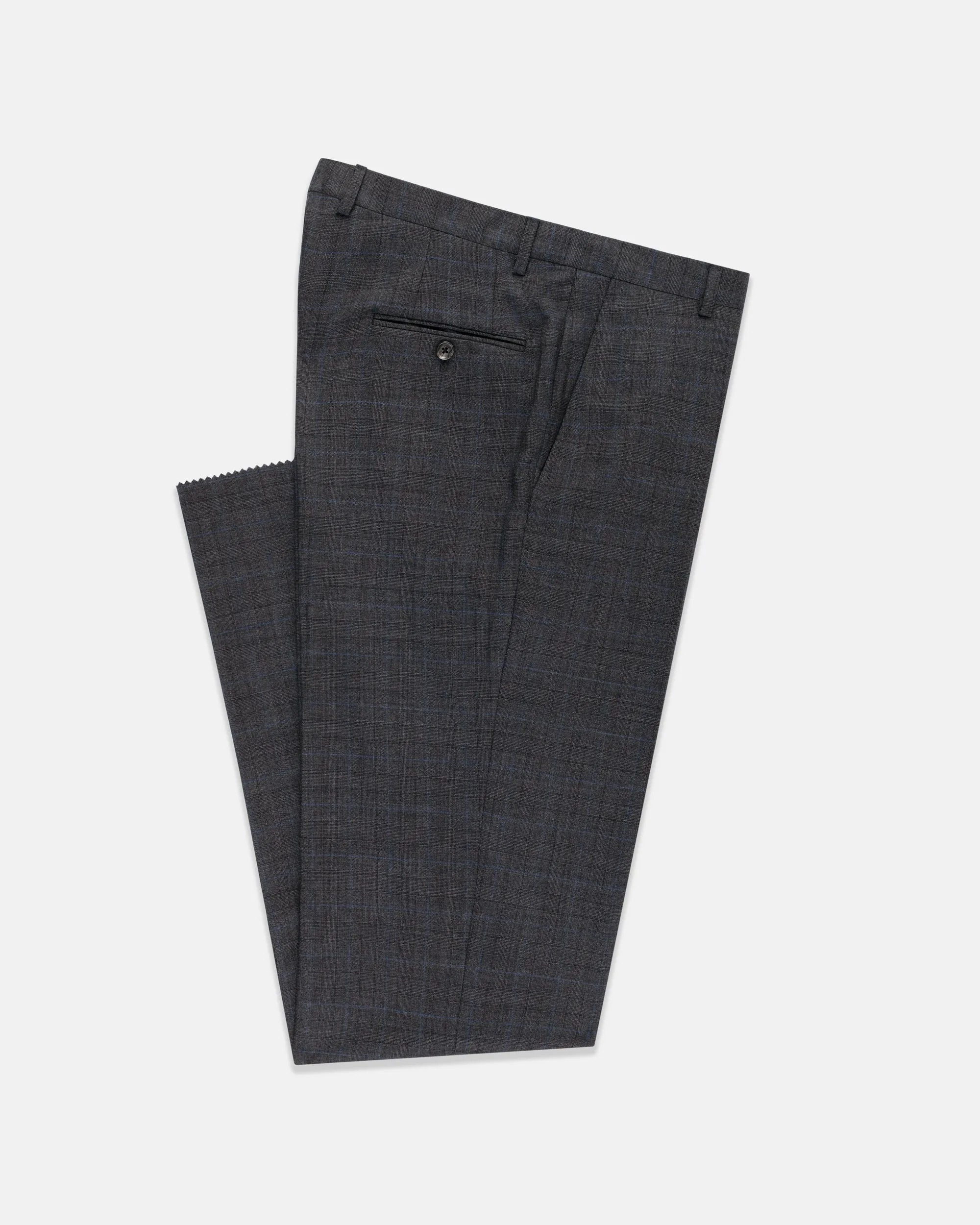 CHARCOAL/BLUE SHADOW PLAID SUIT