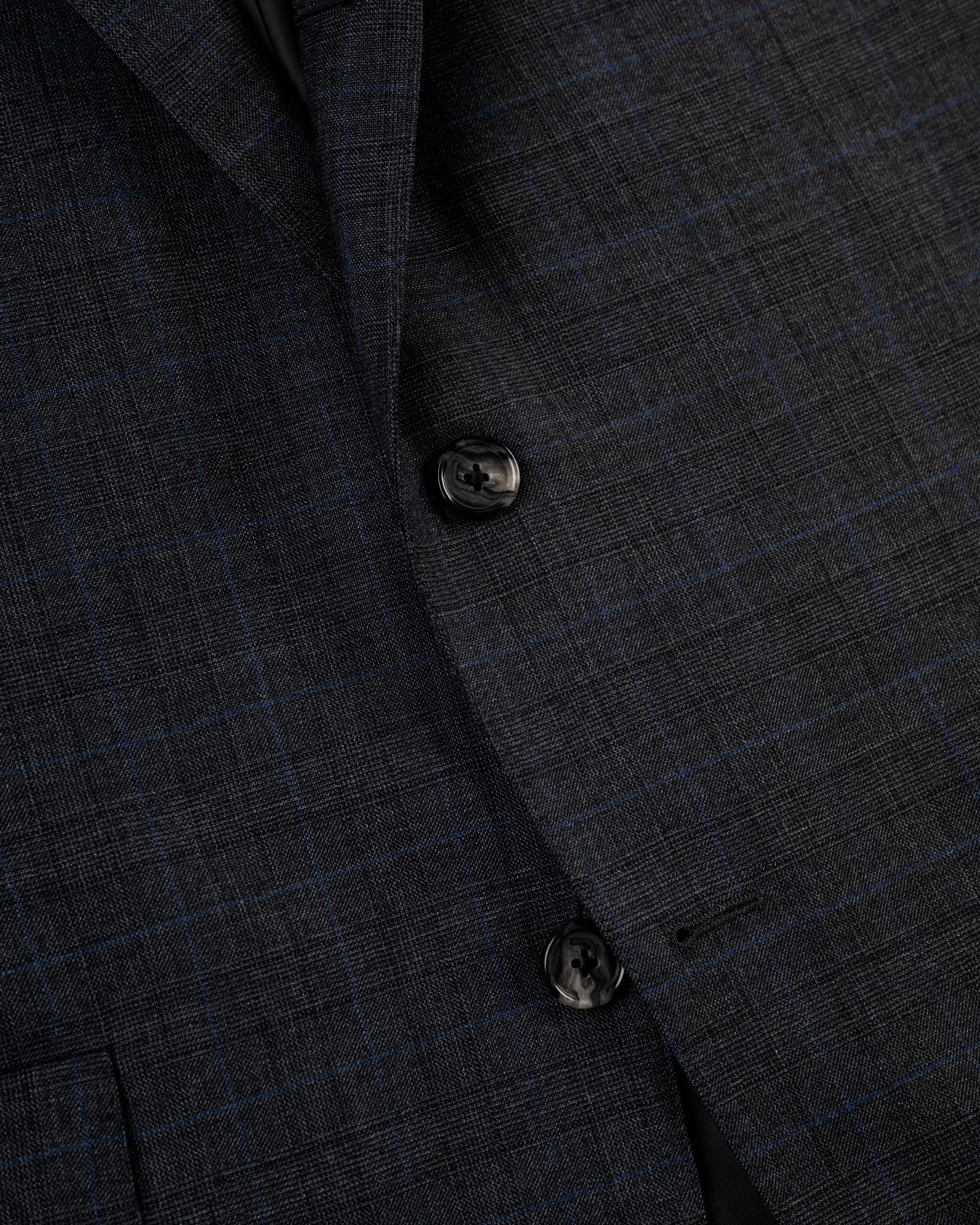 CHARCOAL/BLUE SHADOW PLAID SUIT