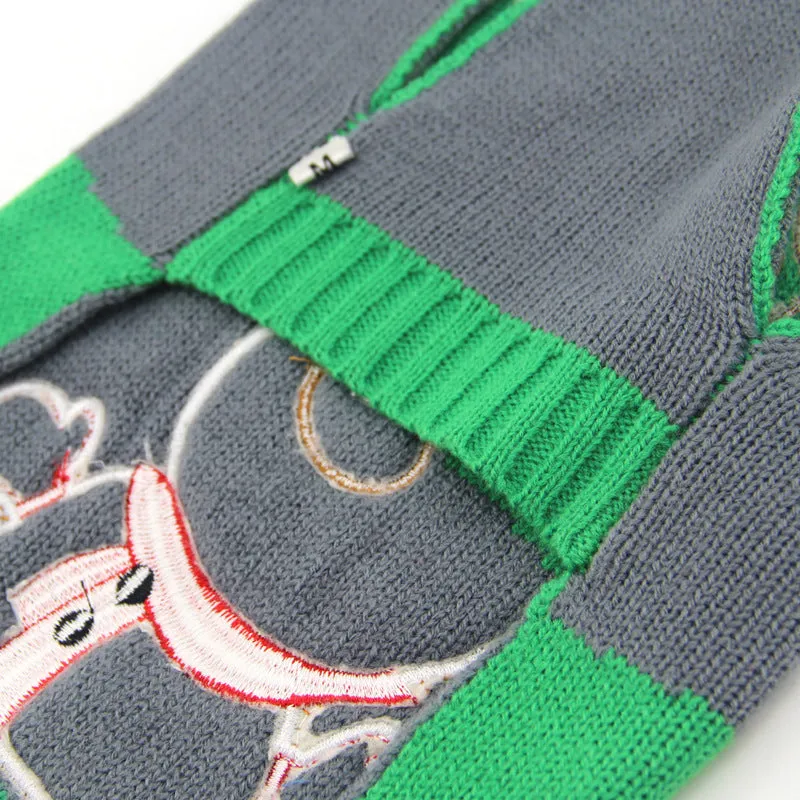 Christmas pet clothes gray-green snowman elk autumn and winter knitted sweater