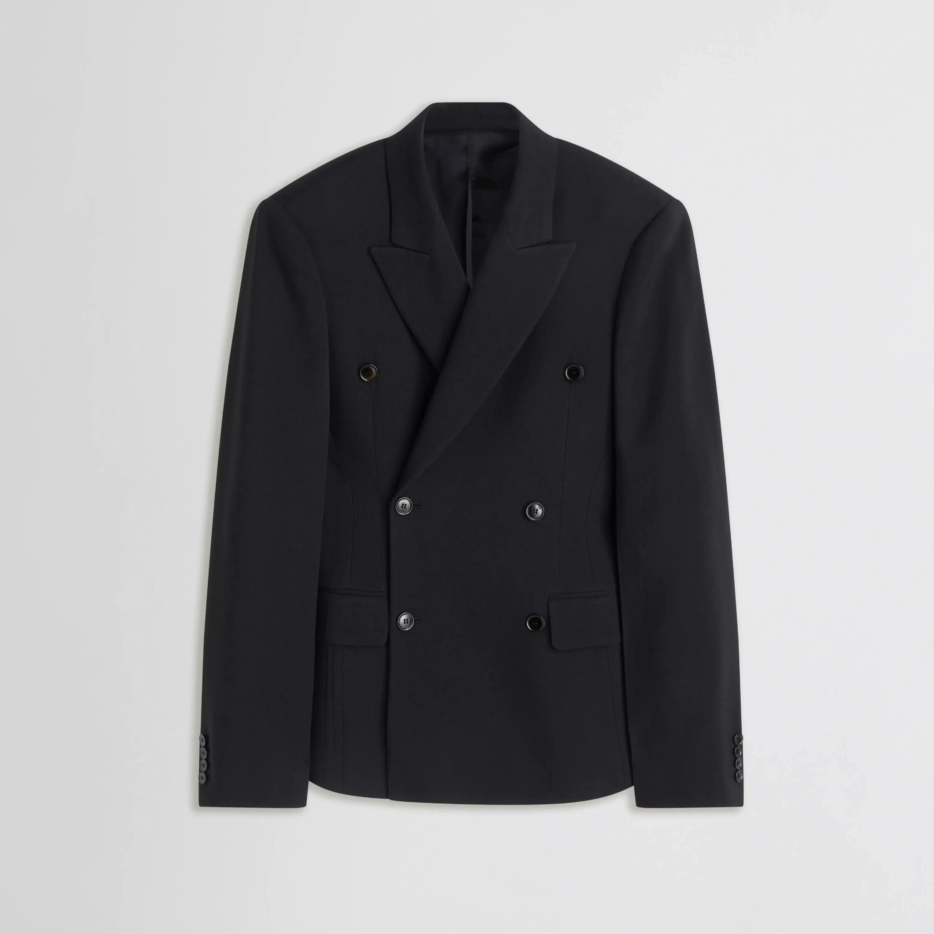 CINCHED HIP TAILORED JACKET | black sable