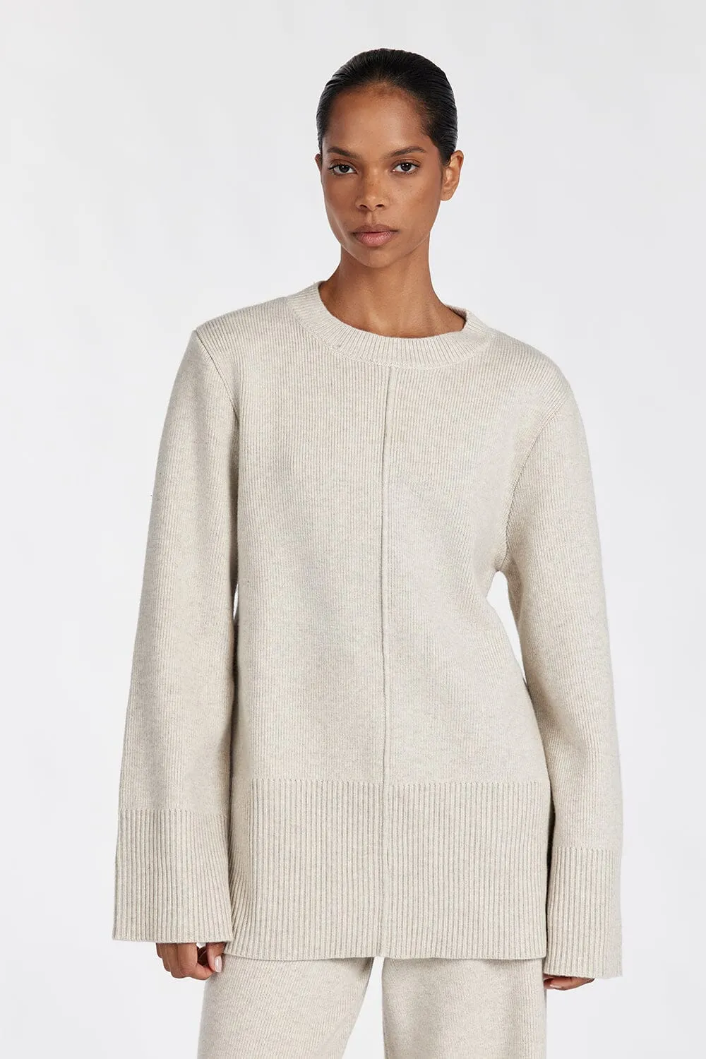 CLEMENCE OAT MARLE KNIT JUMPER