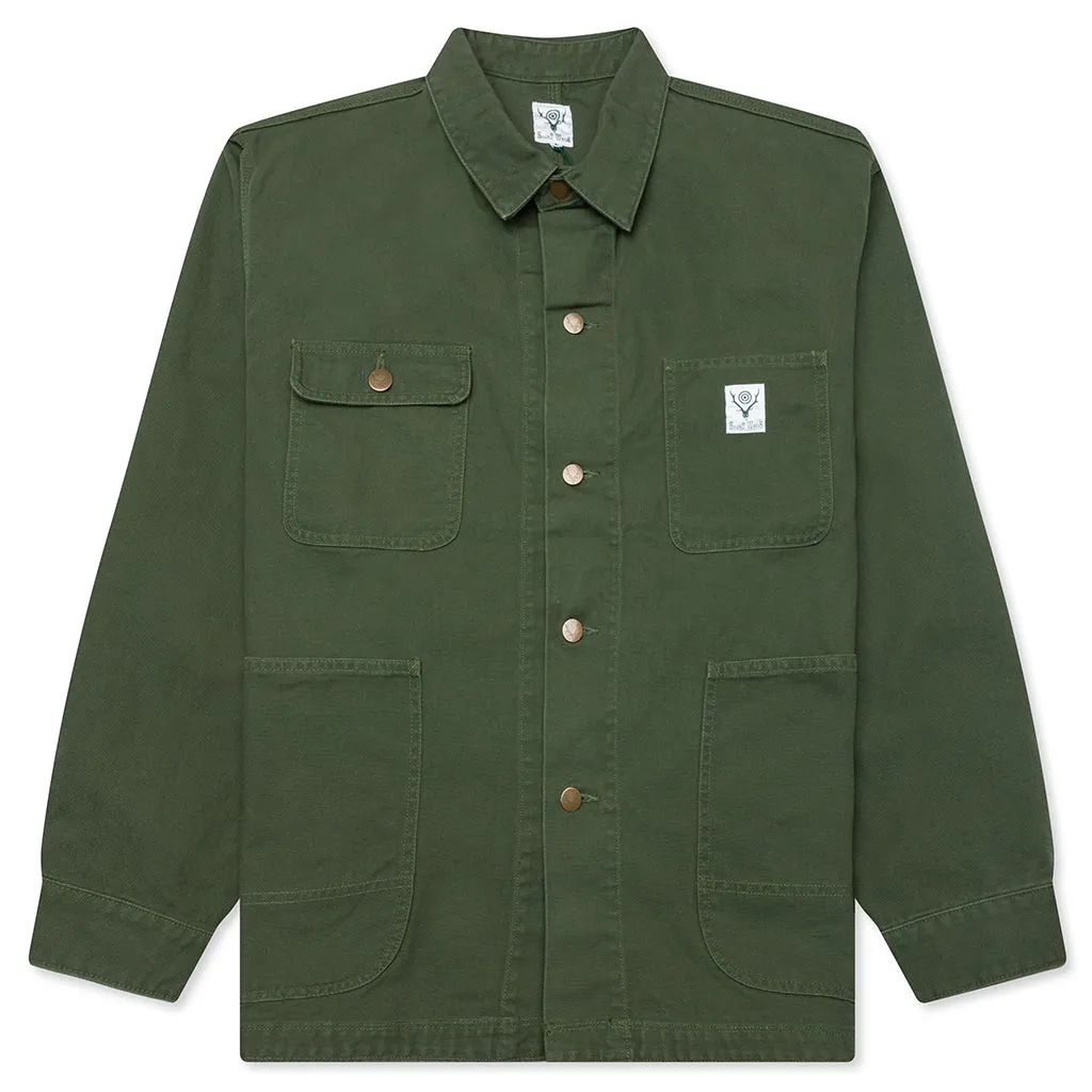 Cotton Canvas Coverall - Moss Green