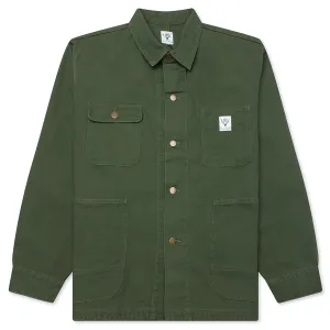 Cotton Canvas Coverall - Moss Green