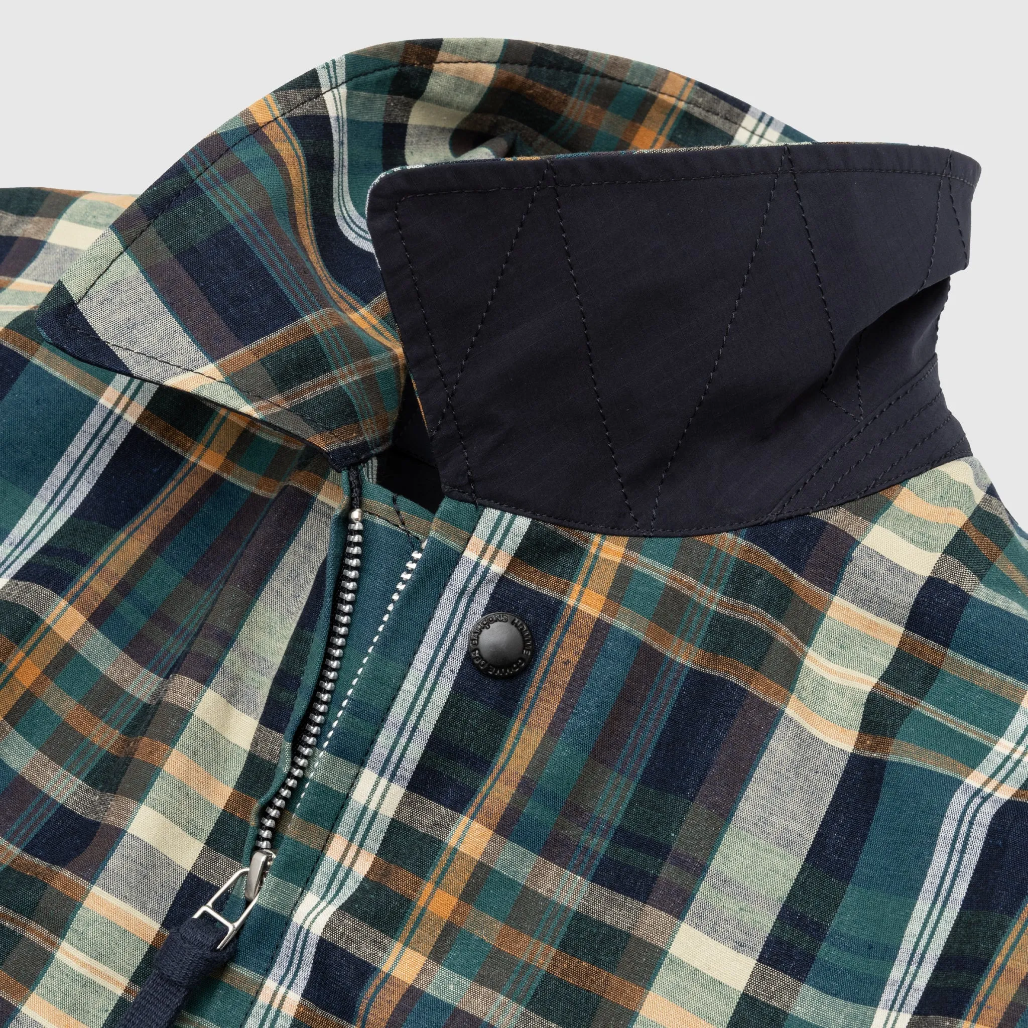 COTTON LINEN CHECK TRIPLE LAYER JACKET