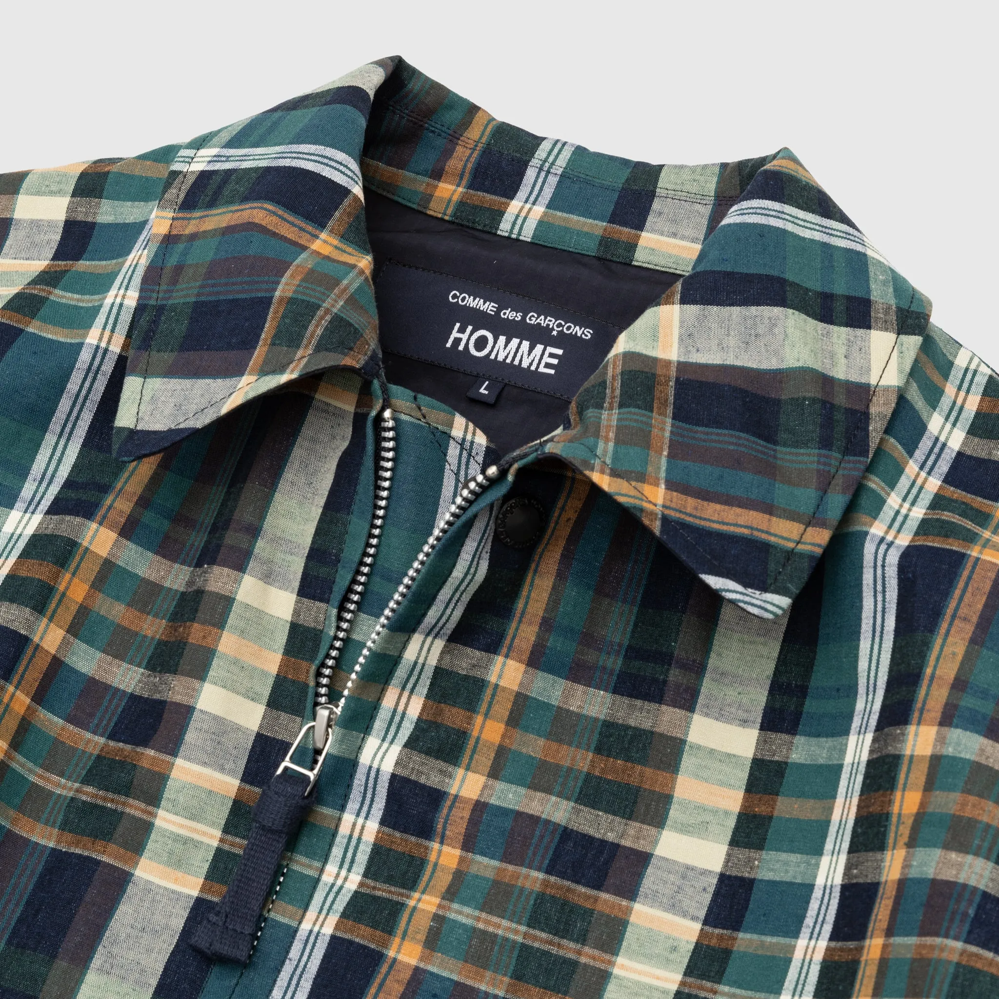 COTTON LINEN CHECK TRIPLE LAYER JACKET