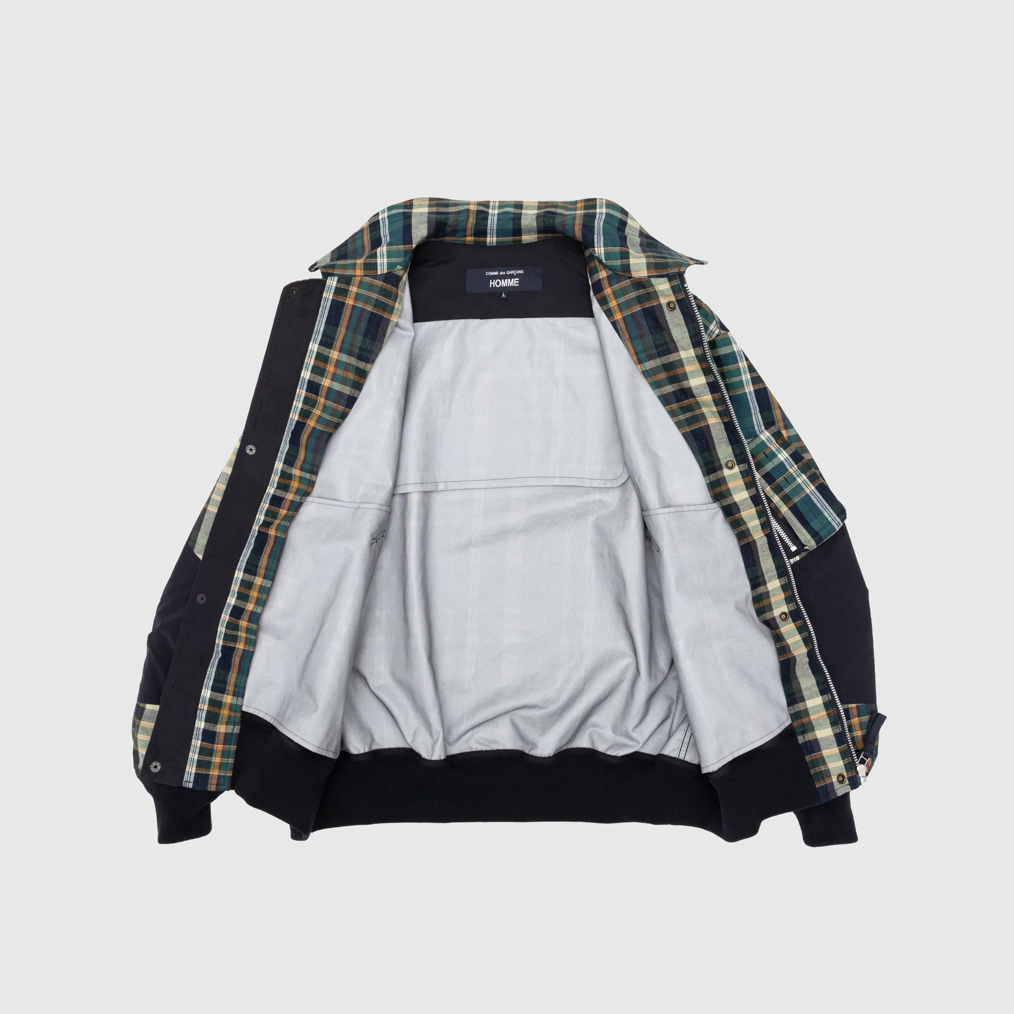 COTTON LINEN CHECK TRIPLE LAYER JACKET