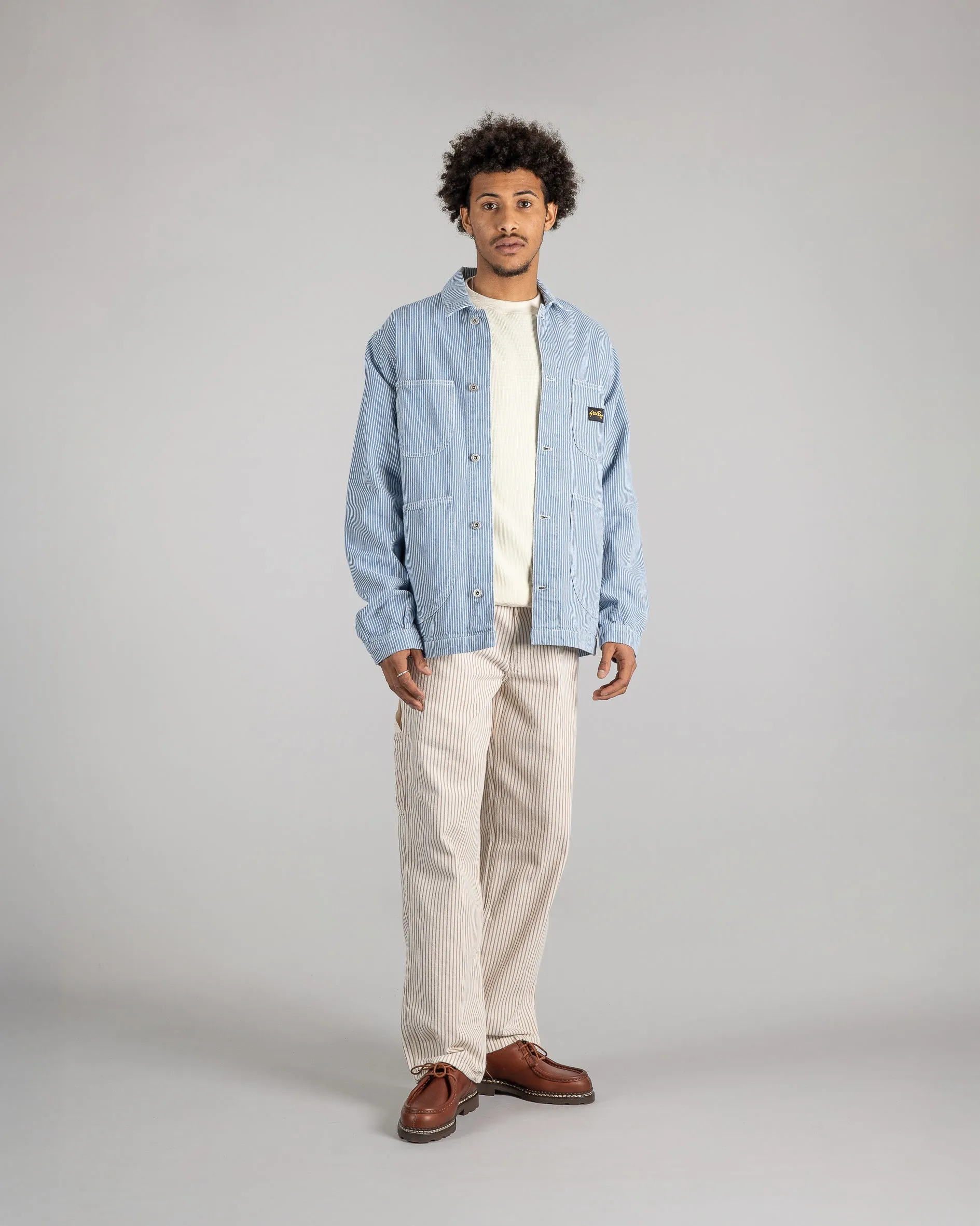 Coverall Jacket (Washed Hickory Stripe)