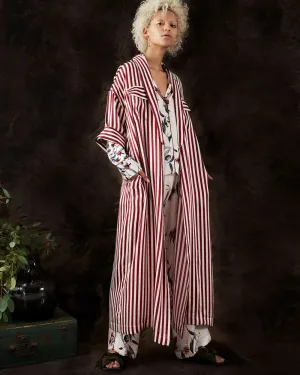Crimson Stripe Longline Kimono