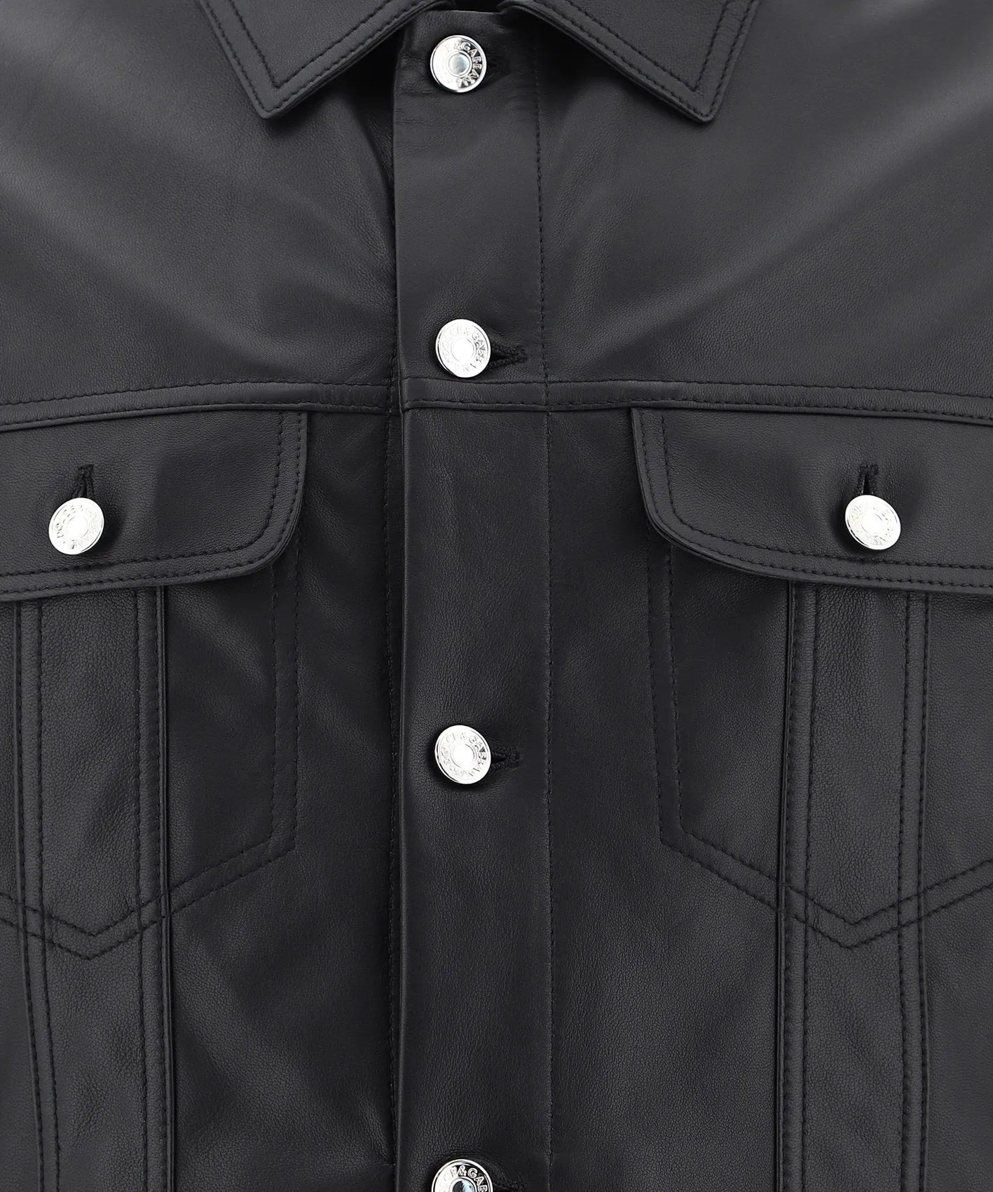 Dolce & Gabbana Buttoned Leather Jacket