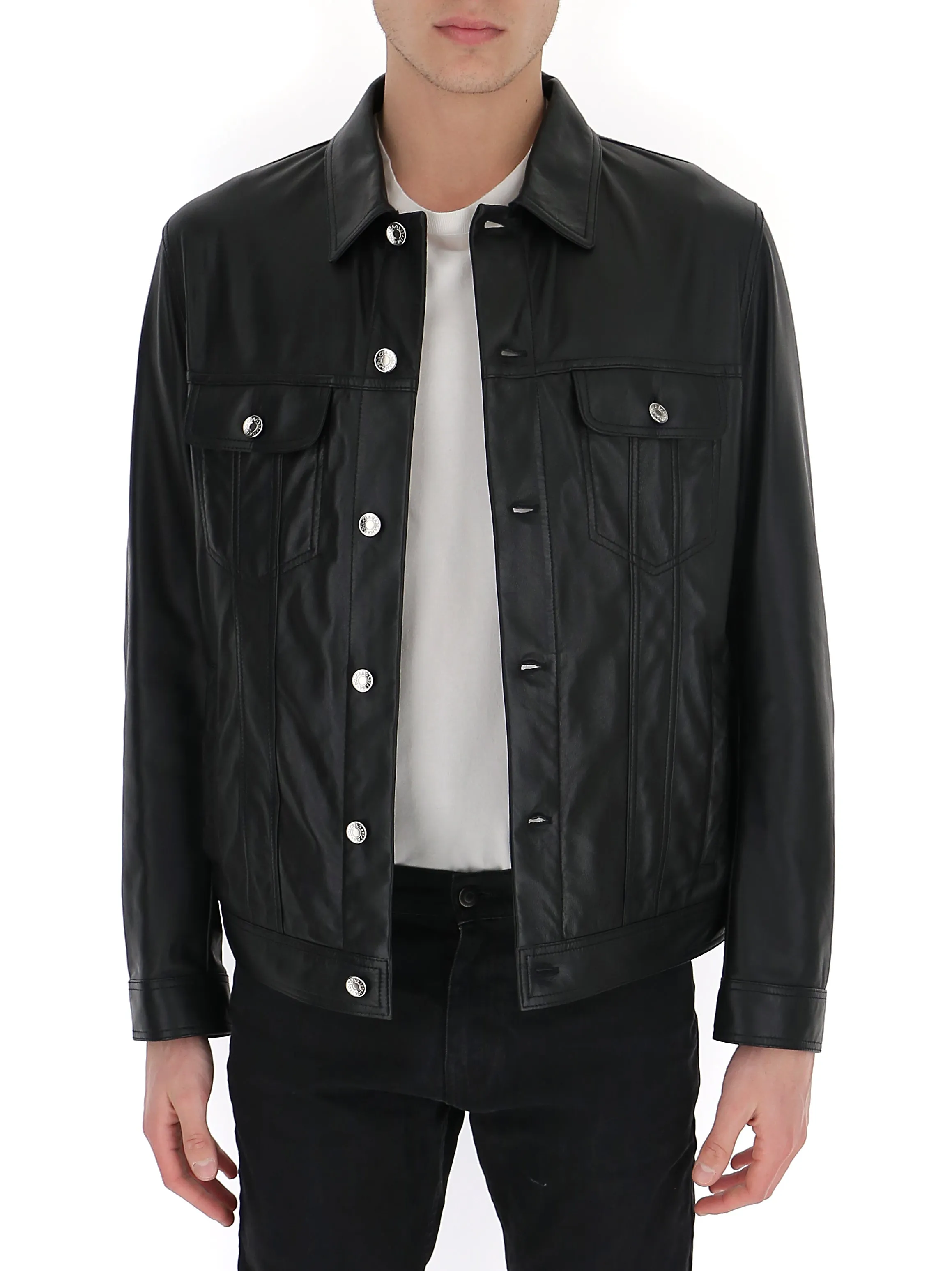 Dolce & Gabbana Buttoned Leather Jacket