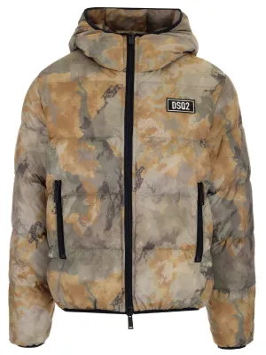 Dsquared2 Camouflage Printed Puffer Jacket