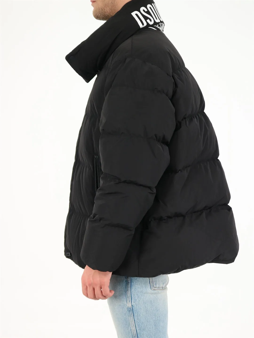 Dsquared2 Logo Printed Drawstring Puffer Jacket