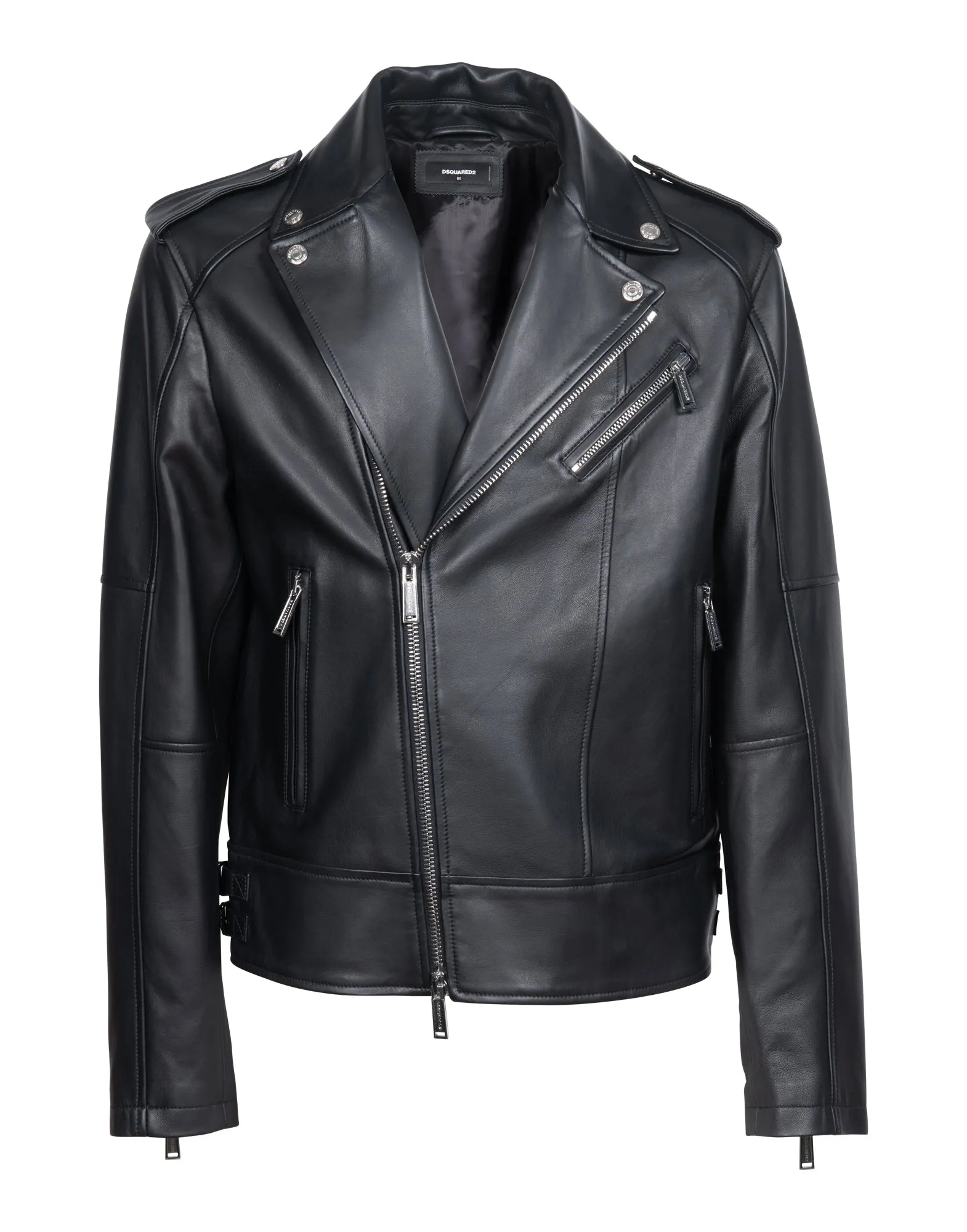 Dsquared2 Long-Sleeved Zip-Up Leather Jacket