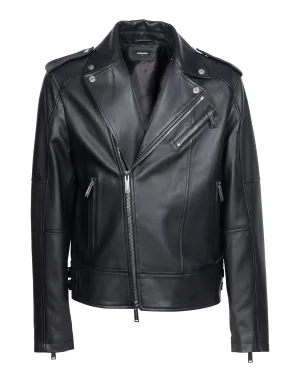 Dsquared2 Long-Sleeved Zip-Up Leather Jacket