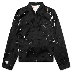 Duchess Satin Jacket With Cut-Out Detail - Black