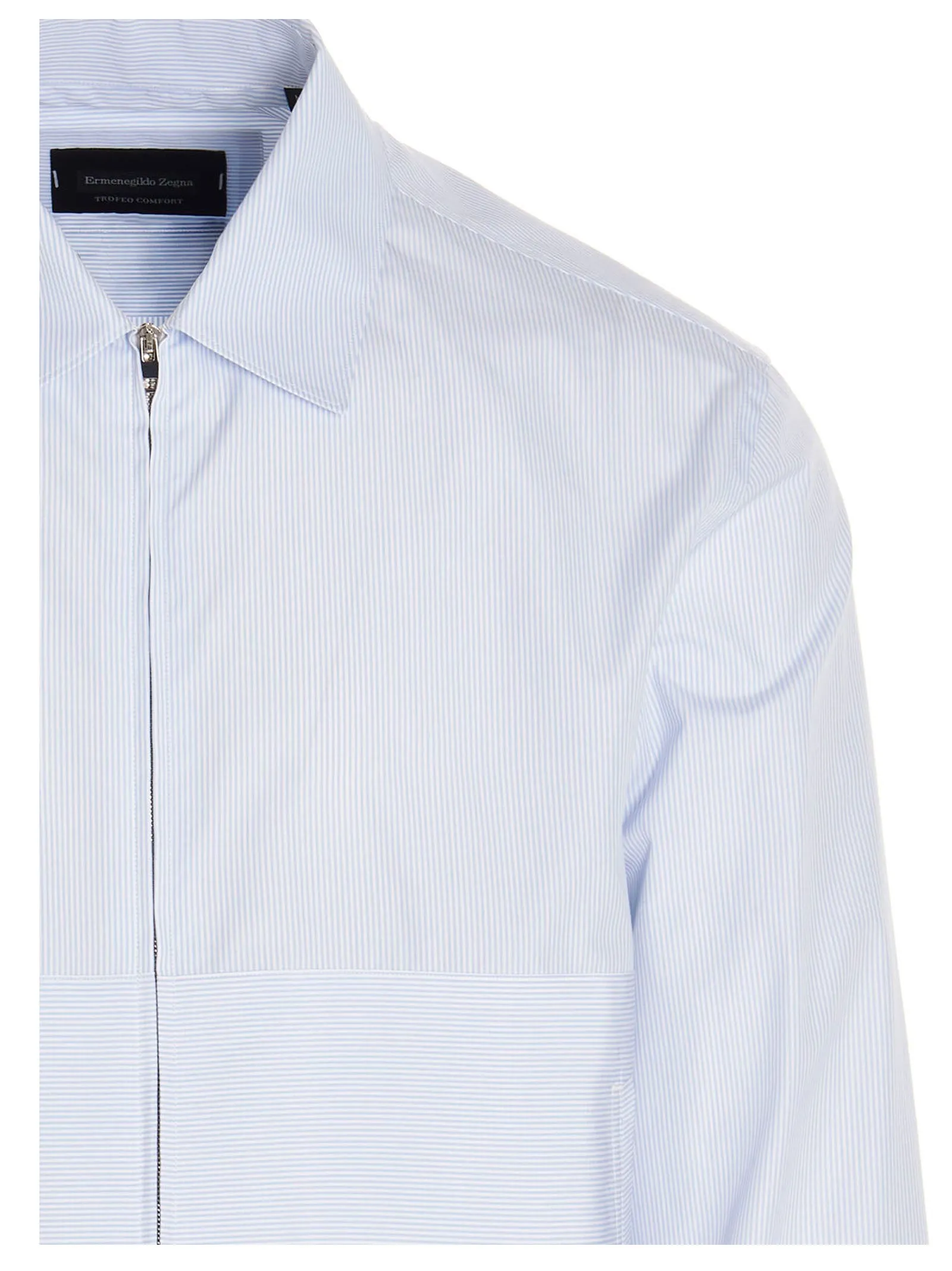 Ermenegildo Zegna Zip-Up Striped Overshirt